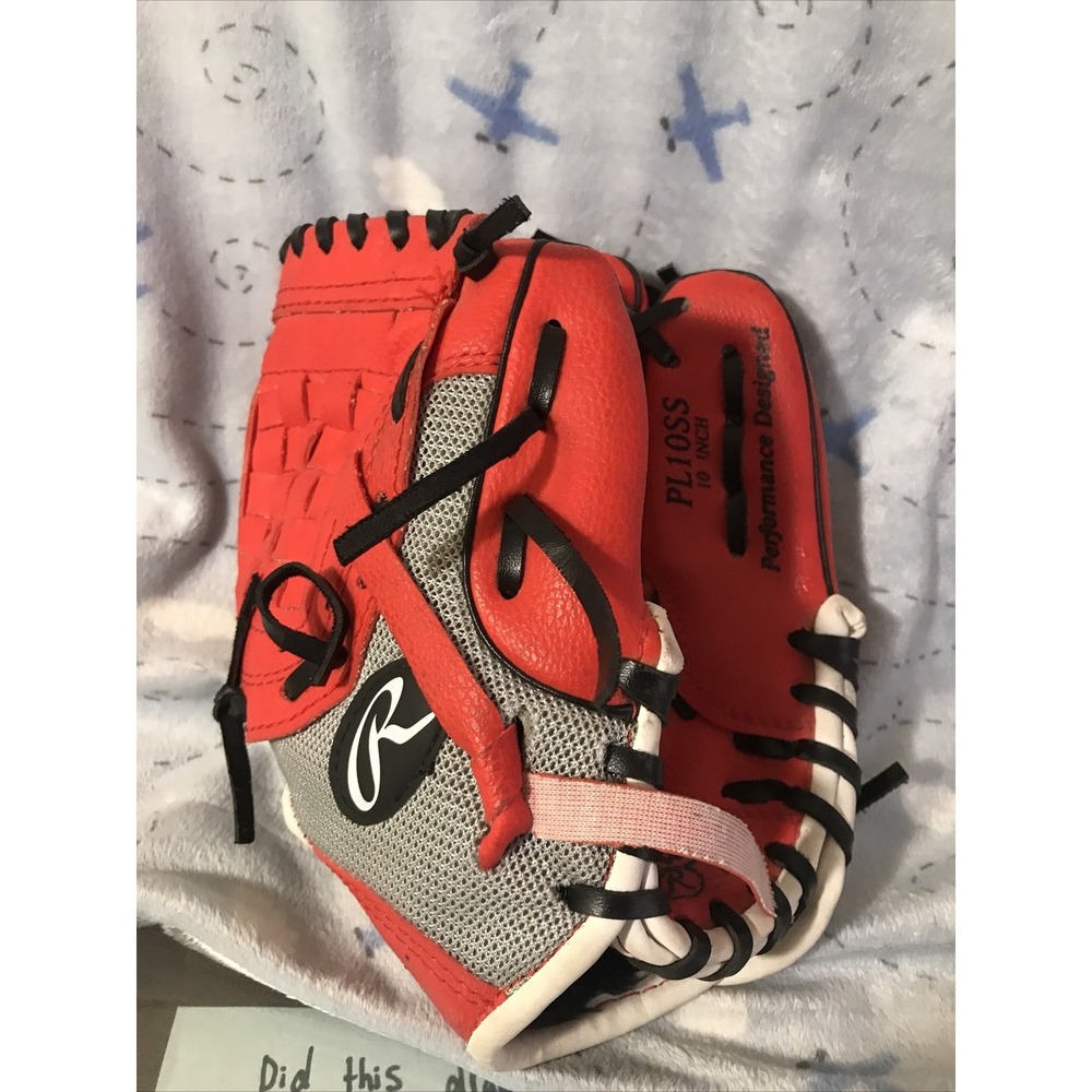 Rawlings PL10SS Players Series 10" Lefty Red Baseball Glove Mitt Great Condition
